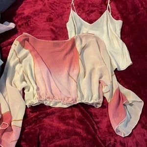 Stunning shirt with cami, small